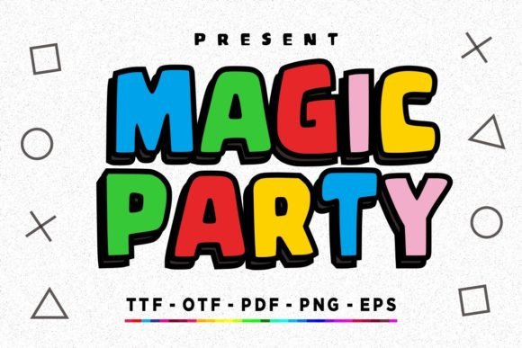Colorful Magic Party Font: A Bold, Friendly Design Asset