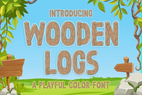 Wooden Logs: A Playful SVG Color Font for Modern Design